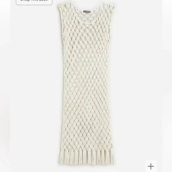 j crew crochet dress NWT J.Crew Crochet open-back midi dress Beach Coverup ~ Sz XS ~ Natural